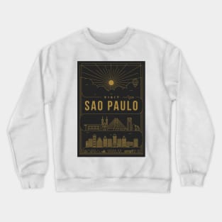 Sao Paulo Minimal Lineal Poster Crewneck Sweatshirt